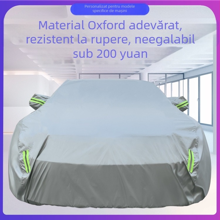 Husa auto Oxford cu model color-block, impermeabilă și protecție UV, universală pentru toate anotimpurile, personalizabilă, protecție împotriva prafului