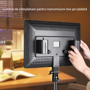 Panou LED de iluminat pentru fotografiere și streaming, model A111, alimentat pe baterie, temperatură de culoare duală 2500-9900K, putere 10-50W, portabil pentru exterior