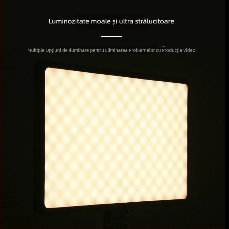 Panou LED de iluminat pentru fotografiere și streaming, model A111, alimentat pe baterie, temperatură de culoare duală 2500-9900K, putere 10-50W, portabil pentru exterior