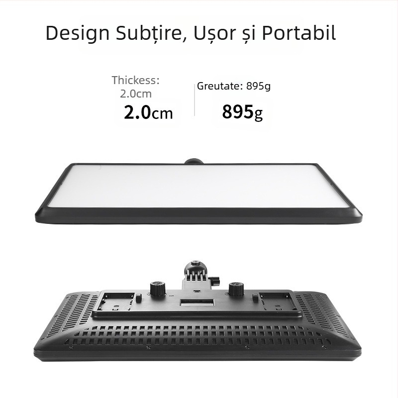 Panou LED de iluminat pentru fotografiere și streaming, model A111, alimentat pe baterie, temperatură de culoare duală 2500-9900K, putere 10-50W, portabil pentru exterior