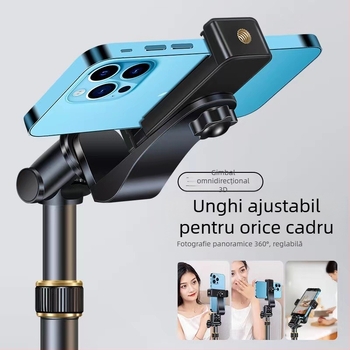 Tripod metal pentru transmisie live, 5 secțiuni, înălțime 200 cm, sarcină 3 kg, diametre 25/22/19/16/14 mm