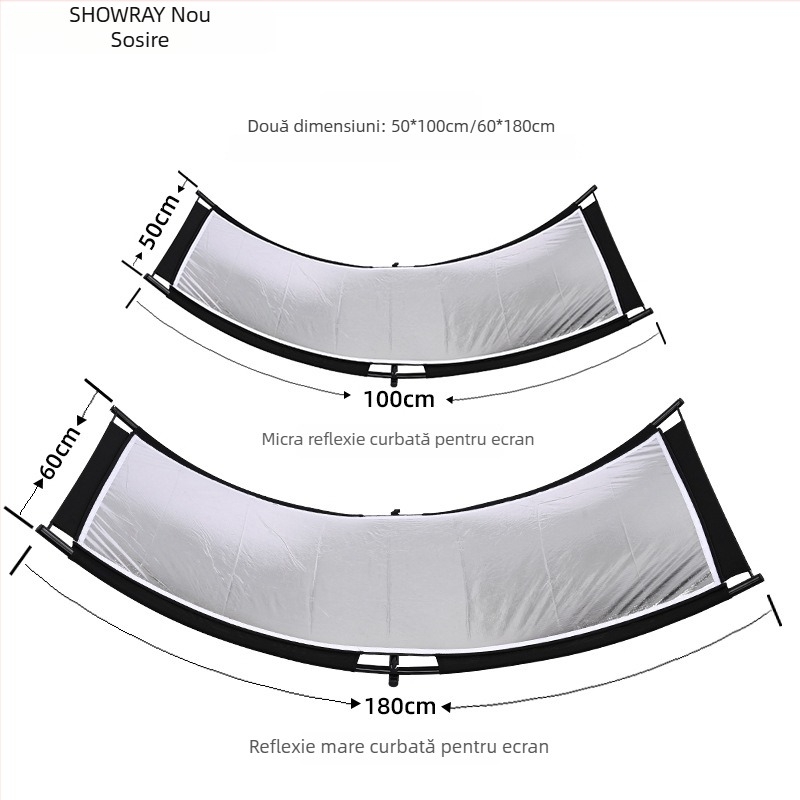 Reflector fotografic cu ecran curbat în formă de U, portabil, marcă SHOWRAY, personalizare disponibilă, marcă privată autorizată