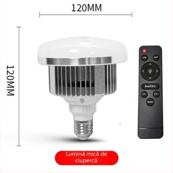 Lumină pentru fotografie digitală pentru streaming live, LED-uri de înaltă putere 2835, reglabilă în intensitate, 3000K-6500K, bază E27, acoperire de 15-20 m²