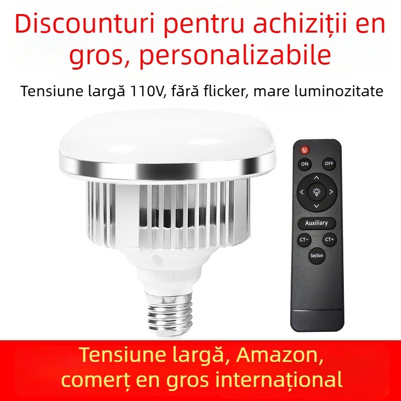 Lumină pentru fotografie digitală pentru streaming live, LED-uri de înaltă putere 2835, reglabilă în intensitate, 3000K-6500K, bază E27, acoperire de 15-20 m²