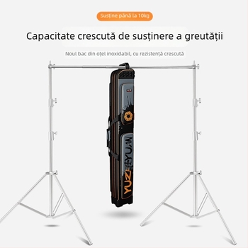 Stativ pentru fundal fotografic din oțel inoxidabil, încărcare 8 kg, 3 secțiuni, diametre ale tuburilor 35/30/25 mm, greutate 7 kg