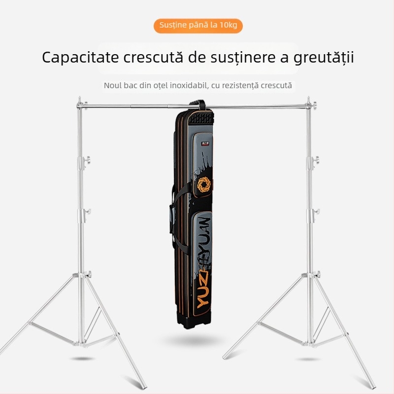 Stativ pentru fundal fotografic din oțel inoxidabil, încărcare 8 kg, 3 secțiuni, diametre ale tuburilor 35/30/25 mm, greutate 7 kg