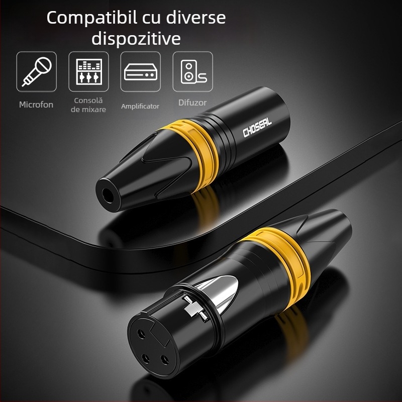 Choseal/Akihabara conector XLR masculin și feminin, trei conductori, semnal audio echilibrat pentru microfon – accesoriu cablu