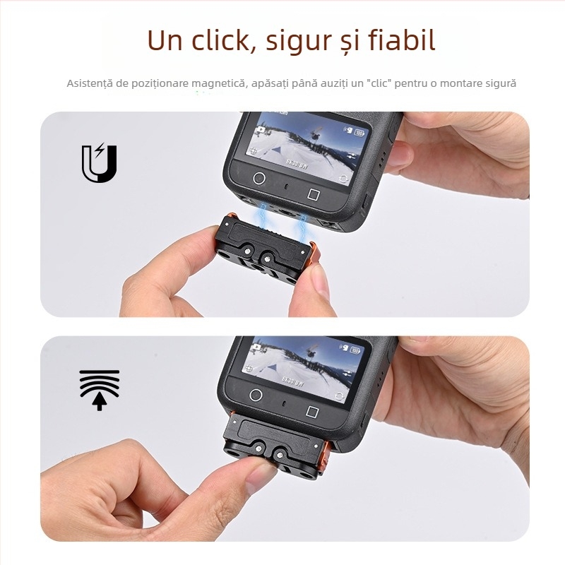 Accesorii pentru cameră: Bază magnetică cu eliberare rapidă din aliaj de aluminiu, pentru DJI Action 6/3/4/5Pro/NANO; Greutate maximă 15 kg; Model KC104