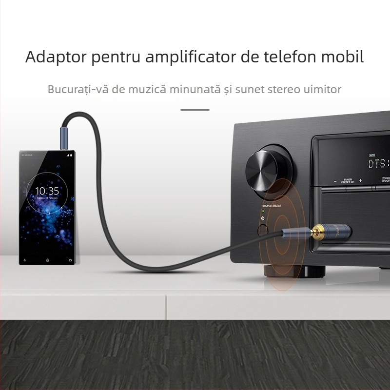 Adaptor audio Choseal/Akihabara, 3,5mm la 6,5mm, conector stereo