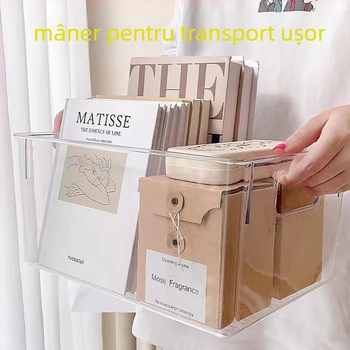 Cutie de depozitare pentru birou PET, 12L, fără capac, pentru living, dormitor și birou