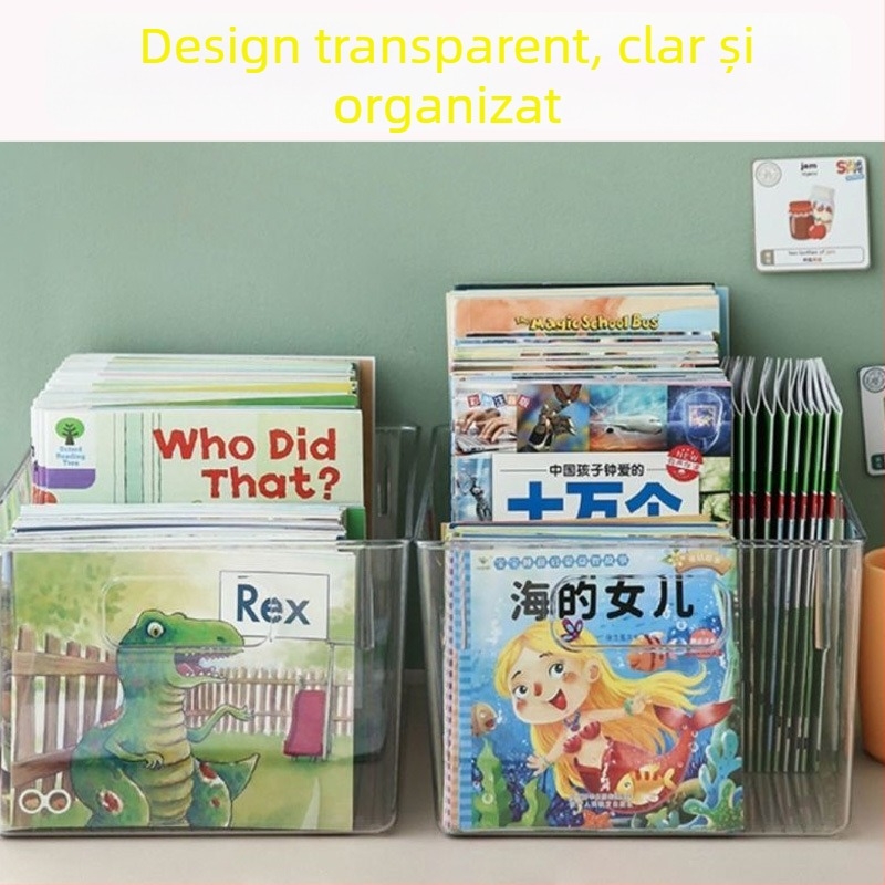 Cutie de depozitare pentru birou PET, 12L, fără capac, pentru living, dormitor și birou