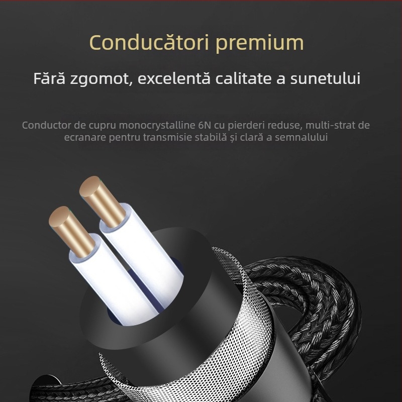 Skw cablu audio AUX din cupru monocristalin 6N, conectori placati cu aur de 3,5 mm, pentru laptop și dispozitive mobile