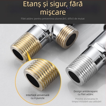 Varș cu trei căi din cupru pentru încălzitor de apă, model J13, presiune de lucru 1.0 MPa, diametru interior 20 mm, montaj în perete, potrivit pentru baie, bucătărie, balcon.