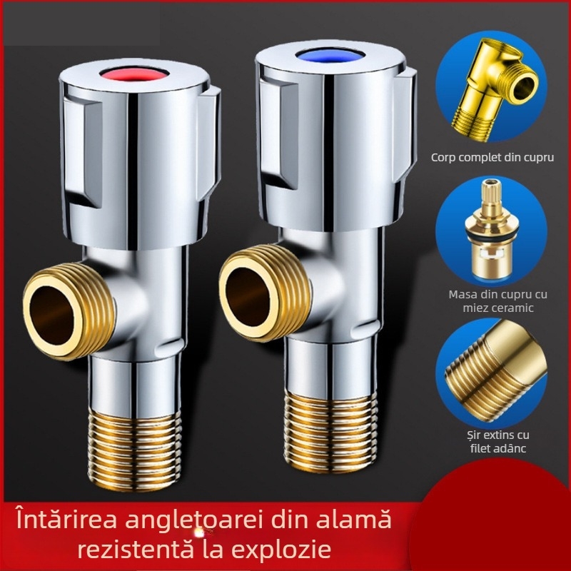 Varș cu trei căi din cupru pentru încălzitor de apă, model J13, presiune de lucru 1.0 MPa, diametru interior 20 mm, montaj în perete, potrivit pentru baie, bucătărie, balcon.