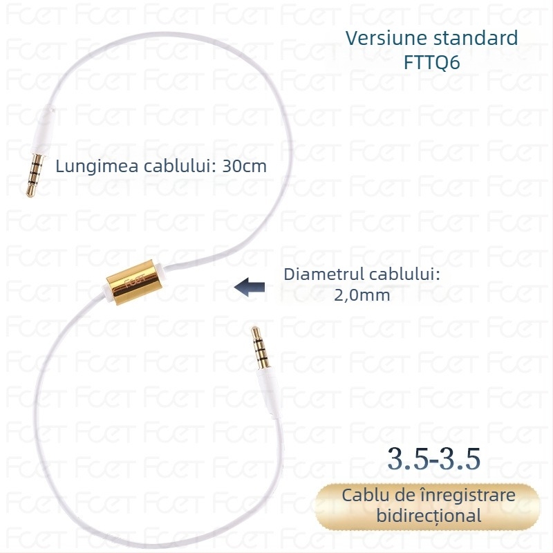 FCET adaptor audio de înregistrare bidirecțional pentru telefon mobil (temperatură de lucru 60; certificare 3C; mufă audio/video)