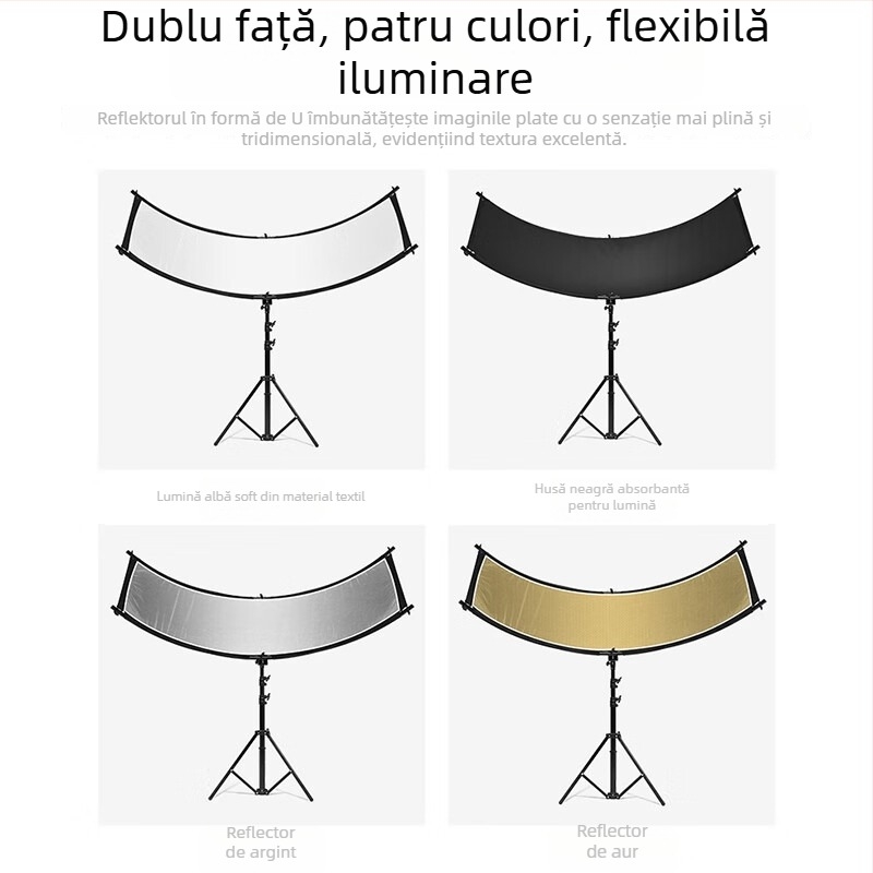Reflector foto patru în unu - Portabil, pliabil din aluminiu, lumină difuză pentru studiouri și exterior