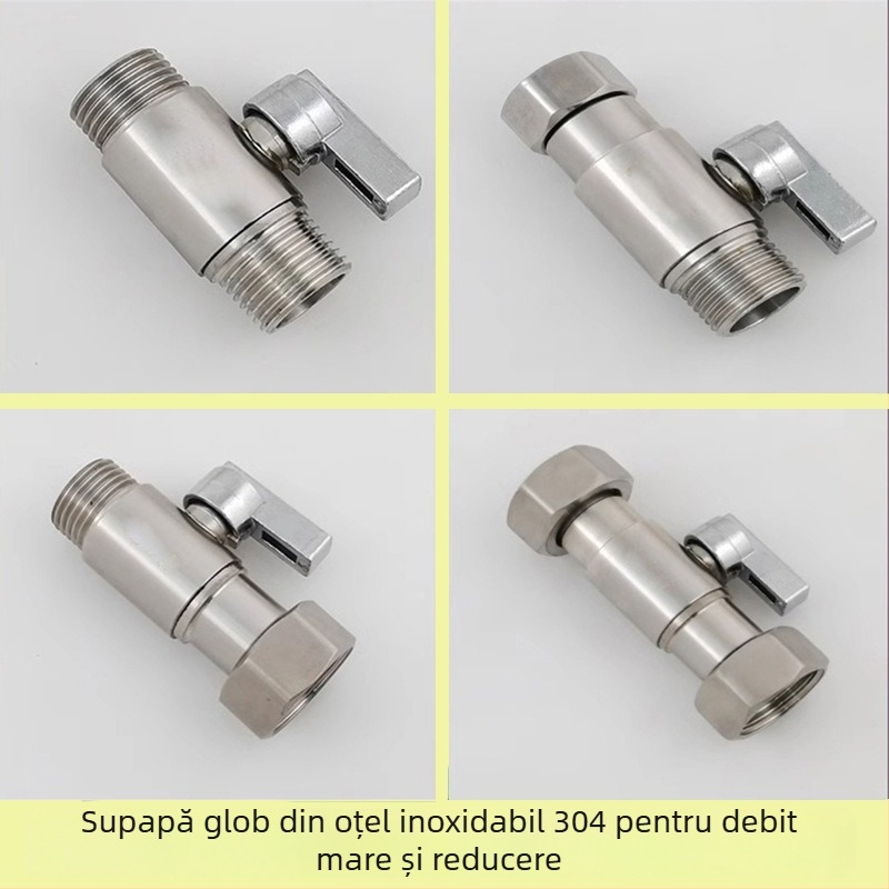 Taoguo robinet cu bilă din oțel inoxidabil 304, filetate, orificiu intern 1,5 mm, pentru baie și boiler, presiune normală