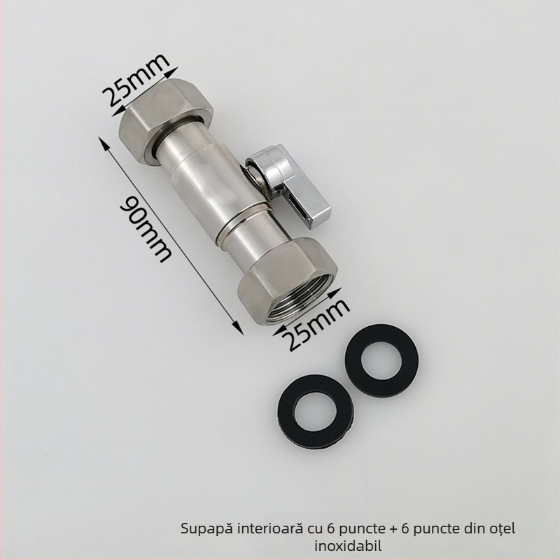 Taoguo robinet cu bilă din oțel inoxidabil 304, filetate, orificiu intern 1,5 mm, pentru baie și boiler, presiune normală