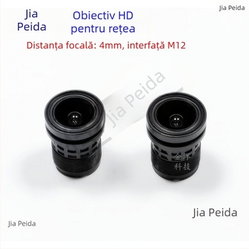 Lentilă industrială pentru camere, distanța focală de 4 mm, infraroșu StarLight, interfață M12