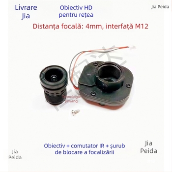 Lentilă industrială pentru camere, distanța focală de 4 mm, infraroșu StarLight, interfață M12