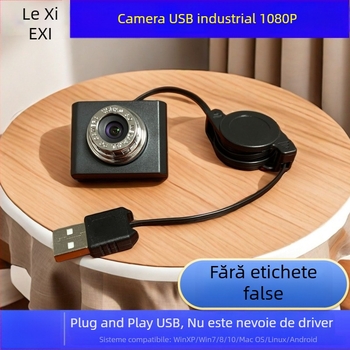 Cameră USB pentru Raspberry Pi 4/5 cu microfon încorporat, 1080p (1920x1080), 30fps, fără driver