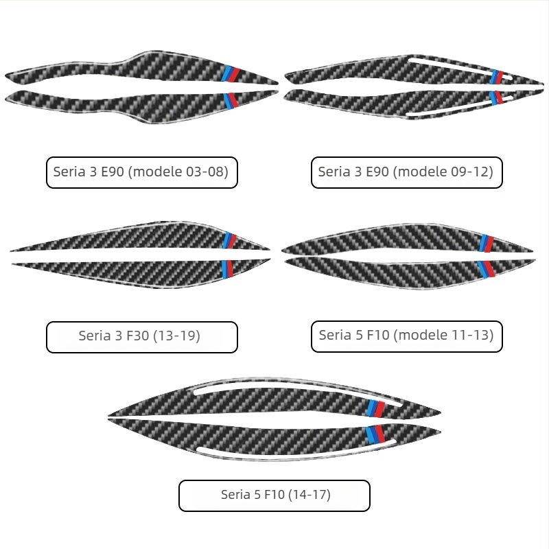BMW fibră de carbon decor interior – autocolant decorativ pentru faruri, sprâncene și pleoape, personalizabil