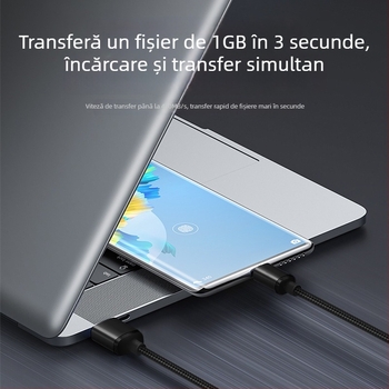 Cablu de date USB-C către Micro USB, USB 3.2 Gen, 10Gbps, încărcare rapidă 60W, capă din aliaj de aluminiu, țesătură din nailon