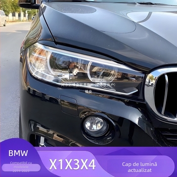 Bandă decorativă pentru sprâncenele farului BMW pentru X1, i3, X3F, X4, X5, X6 – finisaj textură carbon