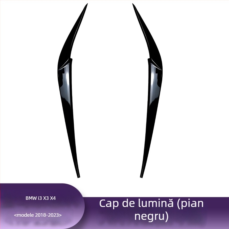 Bandă decorativă pentru sprâncenele farului BMW pentru X1, i3, X3F, X4, X5, X6 – finisaj textură carbon