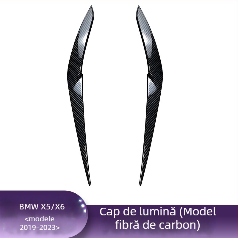 Bandă decorativă pentru sprâncenele farului BMW pentru X1, i3, X3F, X4, X5, X6 – finisaj textură carbon