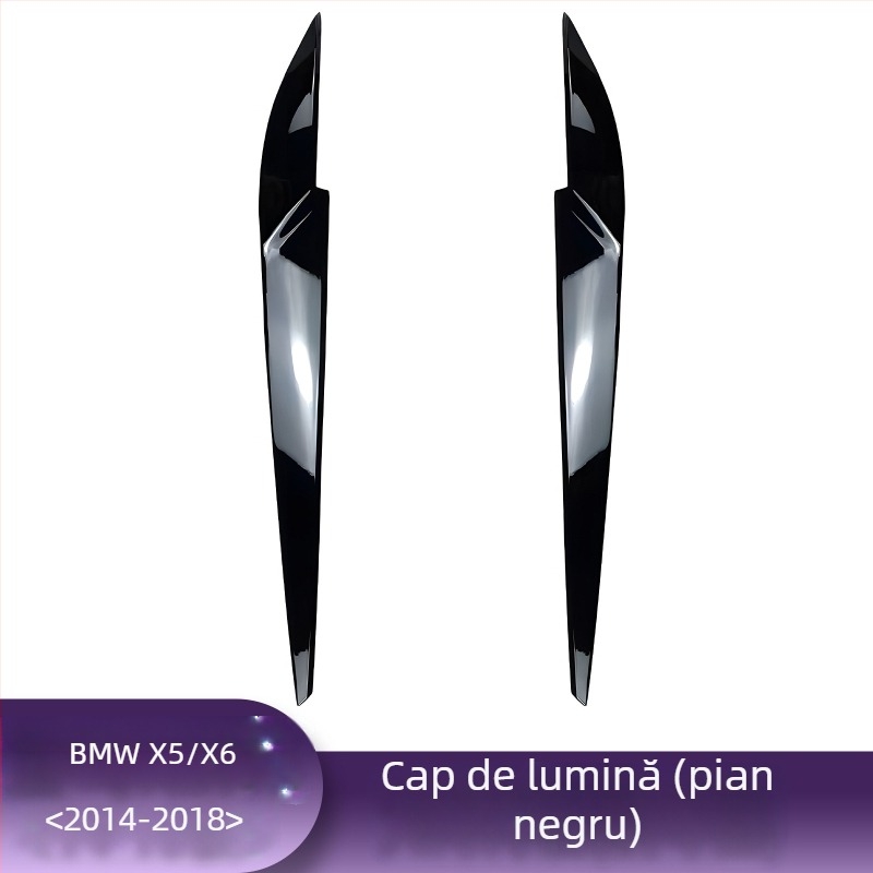 Bandă decorativă pentru sprâncenele farului BMW pentru X1, i3, X3F, X4, X5, X6 – finisaj textură carbon