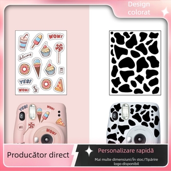 Set autoadezive Polaroid DIY — model cu pattern vacă desert; PVC; autocolante creative; desene personalizate; compatibil cu Polaroid, fotografii, albume foto, huse de protecție, genți pentru cameră