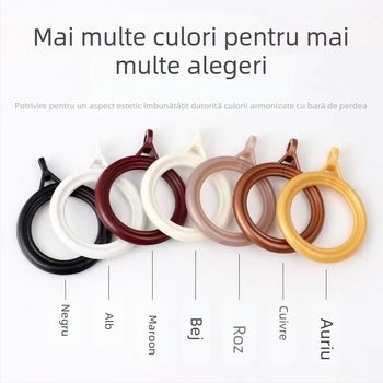 Inel pentru perdea – plastic, design modern minimalist, accesorii pentru bara de perdele (Material: plastic; Categorie: inel pentru perdea; Stil: modern minimalist; Personalizare: Nu)