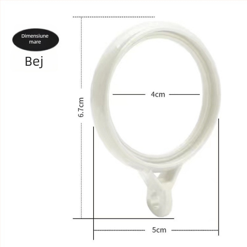 Inel pentru perdea – plastic, design modern minimalist, accesorii pentru bara de perdele (Material: plastic; Categorie: inel pentru perdea; Stil: modern minimalist; Personalizare: Nu)