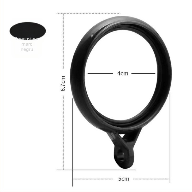 Inel pentru perdea – plastic, design modern minimalist, accesorii pentru bara de perdele (Material: plastic; Categorie: inel pentru perdea; Stil: modern minimalist; Personalizare: Nu)