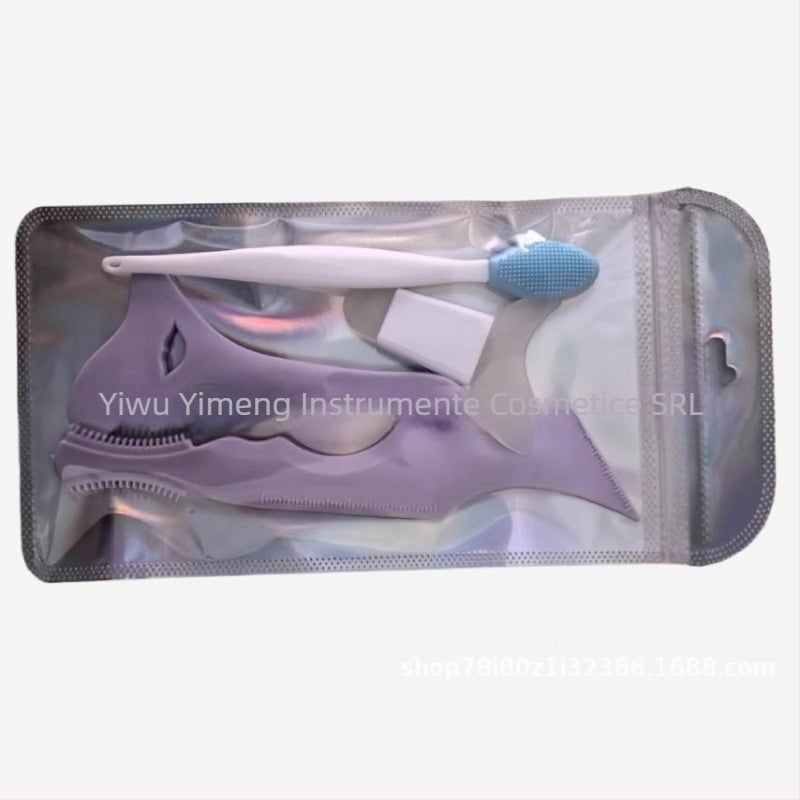 Ming Kou ghid siliconic pentru machiajul ochilor – set pentru aplicarea blush-ului, eyeliner-ului, sprâncenelor și rujului (durată de viață 3 ani)