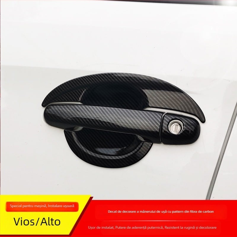 Mâner exterior ușă Vios FS (door bowl) – ABS electroplate, textură cu model fibră de carbon, Cod produs: Vios Door Bowl, Brand: Just Right