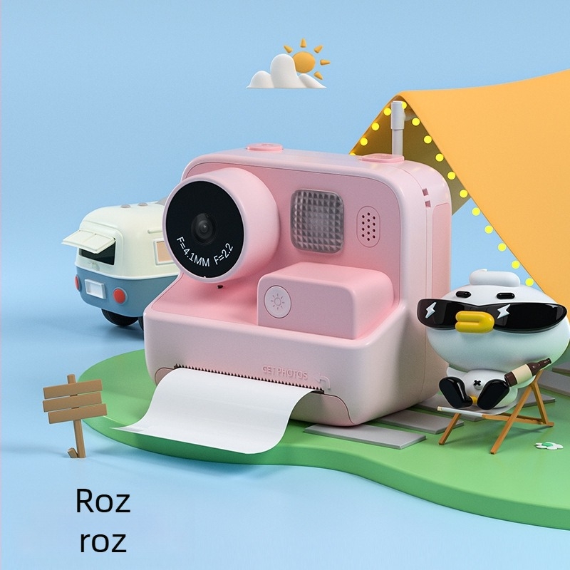 K27 Cameră pentru copii cu imprimare, ecran IPS de 2.0 inch, senzor 26MP, card TF, corp ABS+PC, funcție de imprimare