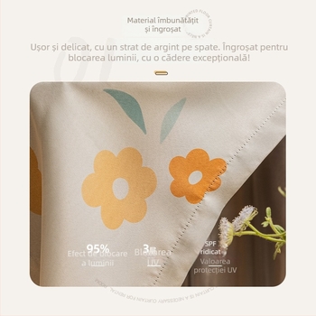 Perdele de dormitor cu cârlig, stil pastoral, poliester, 70-90% umbrire, Sunny Day, Primăvara 2026