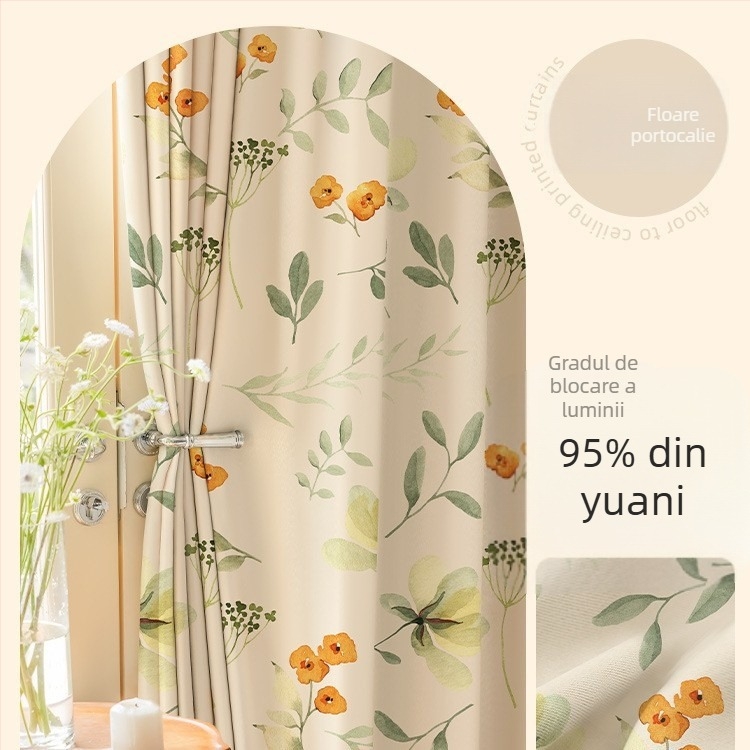 Perdele de dormitor cu cârlig, stil pastoral, poliester, 70-90% umbrire, Sunny Day, Primăvara 2026