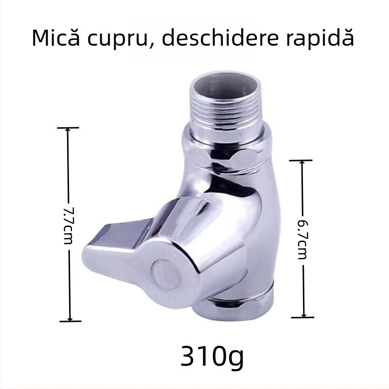 Valvă de spălare a toaletei cu deschidere rapidă pentru toaletă squat, ieșire de 1 inch, 15 s de spălare, cupru, fără electricitate