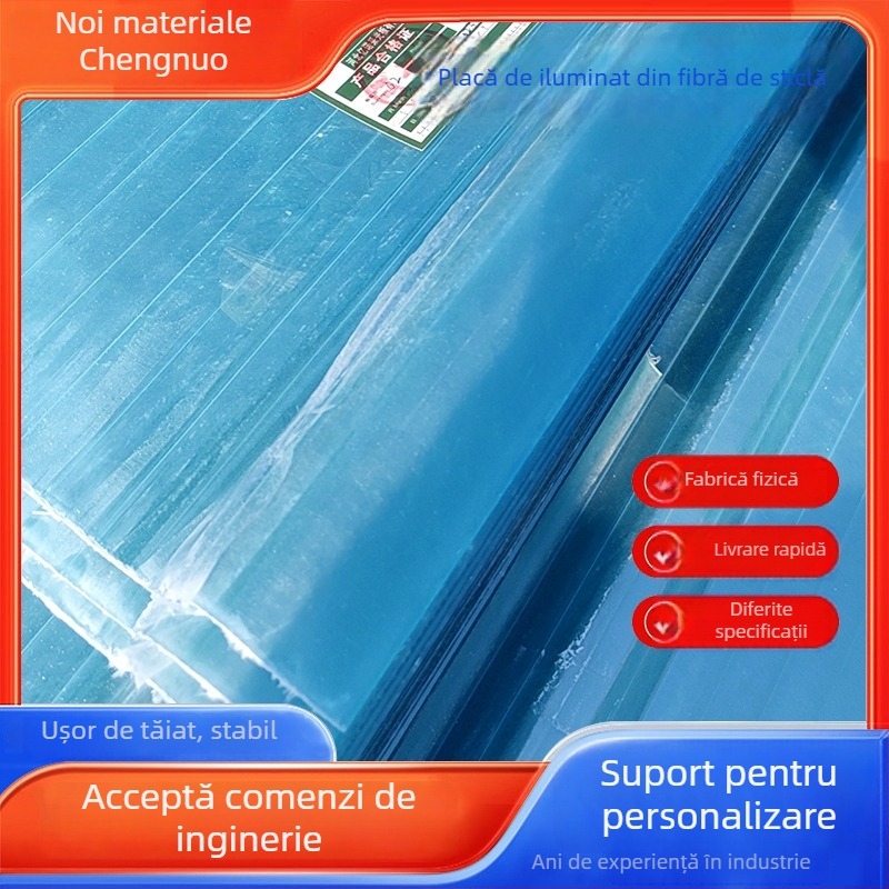 Panou de iluminat transparent din plastic pentru exterior, textură cu valuri de apă, izolație, protecție împotriva ploii pe balcon