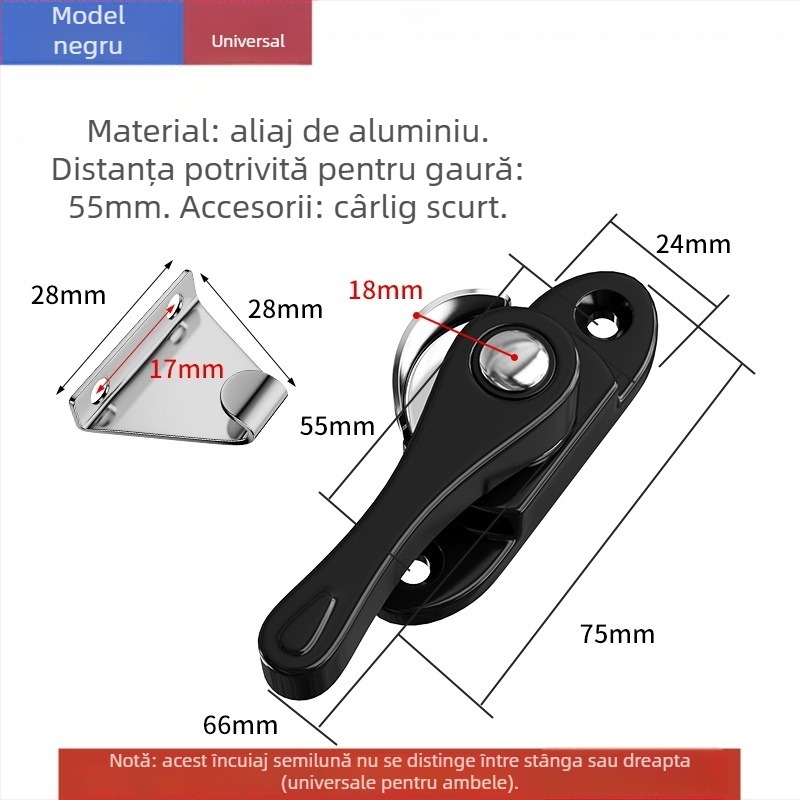 Crescent lock — model Z5LW9_1637382257207; material: oțel inoxidabil; marcă: The First Force; stil: modern și minimalist; utilizare universală.