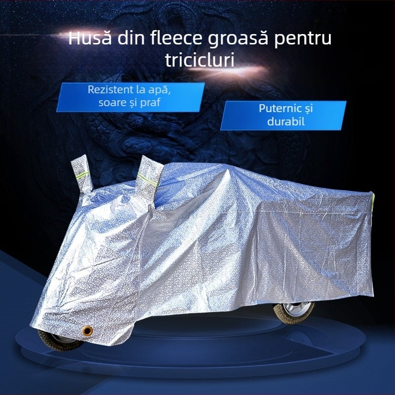 Husă pentru triciclu electric și scuter pentru vârstnici – impermeabilă, protecție UV, folie de aluminiu, 1,5 kg, personalizabilă, potrivită pentru 1,6–2,8 m