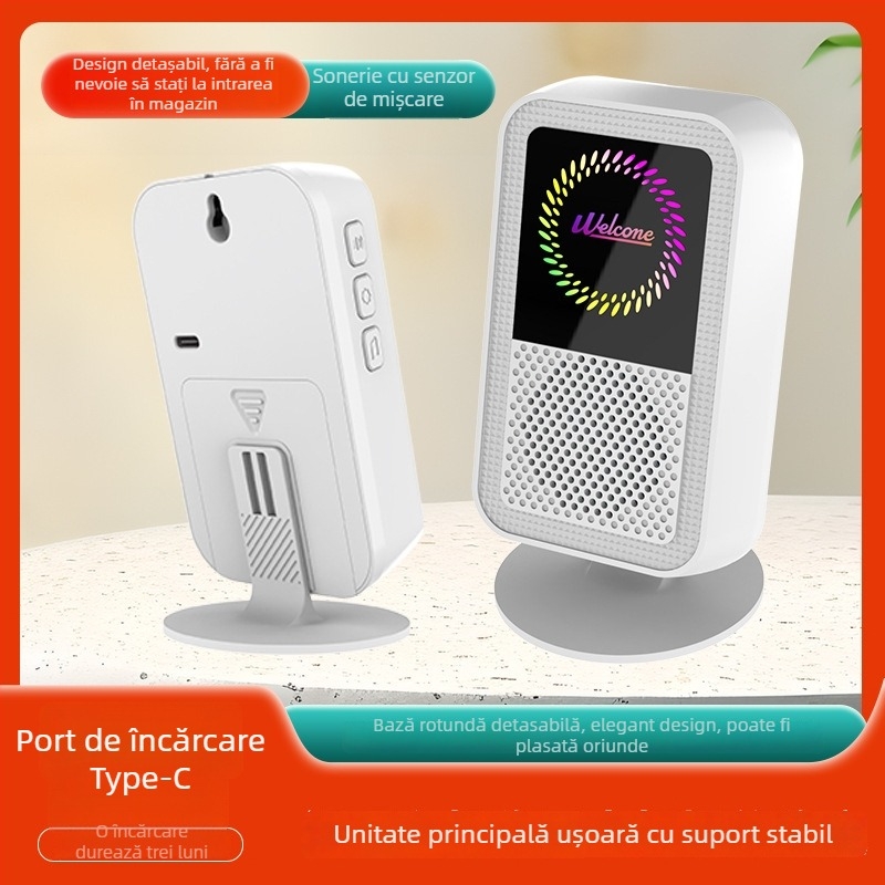 Sonerie inductivă cu încărcare Type-C, model XY-501, 220V, 21 tonuri și 4 niveluri reglabile, consum 0.5W