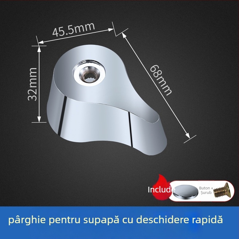 Accesoriu pentru ventilul de spălare al toaletei cu buton de întârziere și manivelă cu arc, model H865-PJ, ABS, HUARJO/Walje, presiune de apă 0.3, stil modern