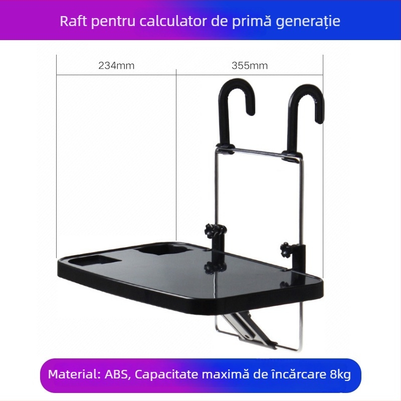Masă rabatabilă pentru scaunul din spate al mașinii – aliaj de aluminiu + ABS, model SD-1502, se atașează la spătarul scaunului, brand Shunwei