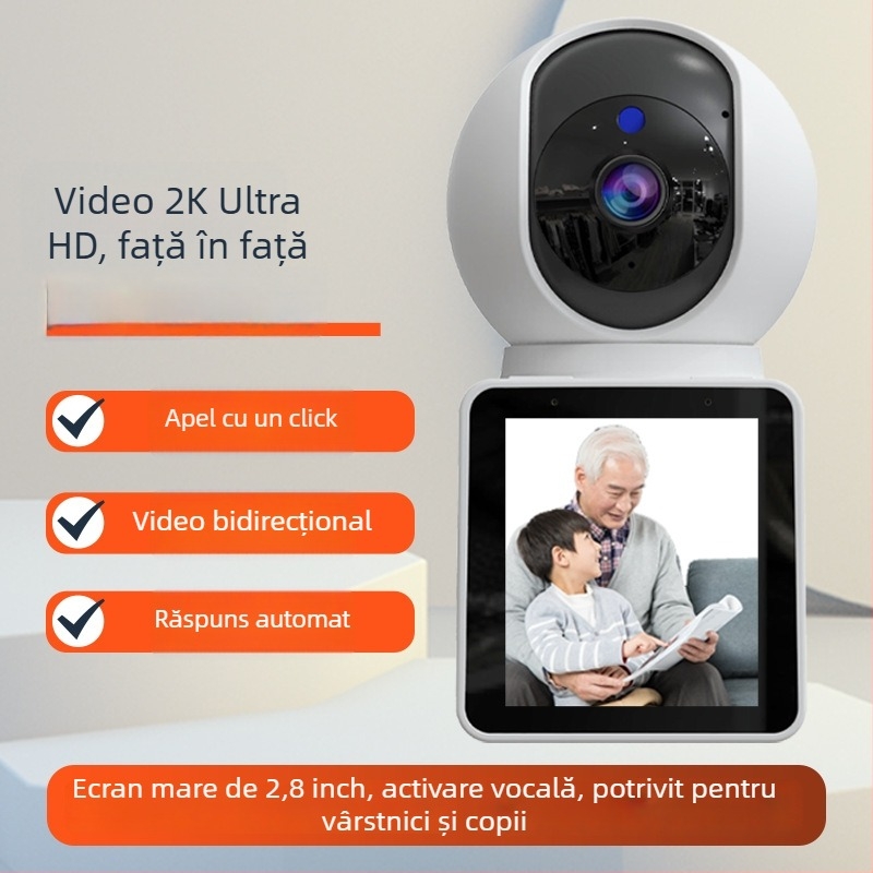 Cameră de supraveghere WiFi pentru interior – 360° vizualizare, video bidirecțional, wireless, imagine ultra-clară