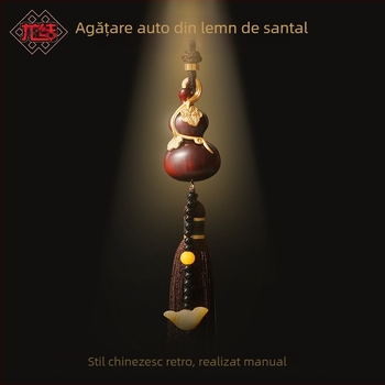 Pandant pentru interiorul mașinii Dragon Knot - Lemn - Personalizare disponibilă - Stil tradițional chinezesc - Decor interior auto