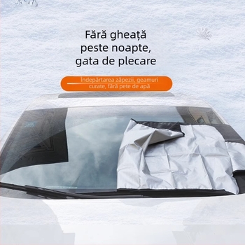 Husă universală pentru parbriz cu ventuze, izolație termică, protecție UV, acoperire argintie groasă, protecție împotriva ninsorii și blocarea luminii